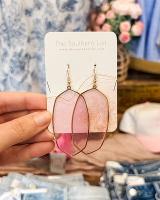 Geometric Acetate Hexagon Statement Earrings - The Southern Loft