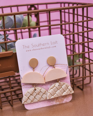 Geometric Wedge Clay Earrings - The Southern Loft