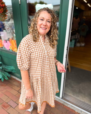 Gingham & Gatherings Ric Rac Trim Dress - The Southern Loft