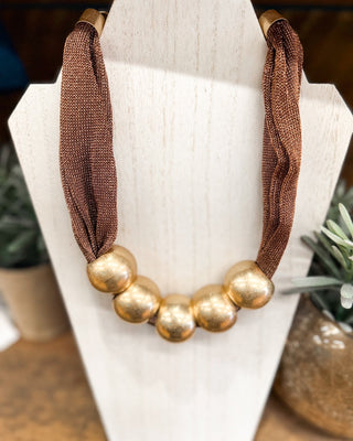 Golden Cowgirl Gold Dipped Fabric Necklace - The Southern Loft