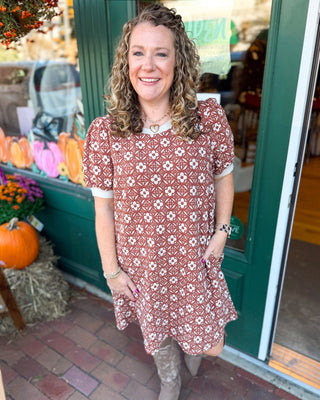 Harvest Heirloom Floral Embroidered A-Line Dress - The Southern Loft