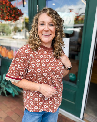 Harvest Heirloom Floral Embroidered Scalloped Top - The Southern Loft