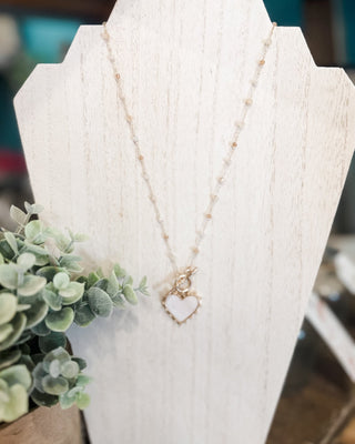 Heart of Pearl Chain Link Necklace - The Southern Loft