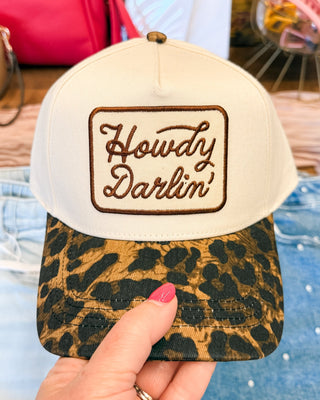 Howdy Darlin' Leopard Brim Canvas Snapback Hat - The Southern Loft