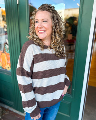 Just My Stripe Relaxed Drop Shoulder Striped Sweater - The Southern Loft
