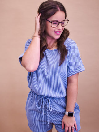 Keeping Tabs Solid Ribbed Romper - The Southern Loft