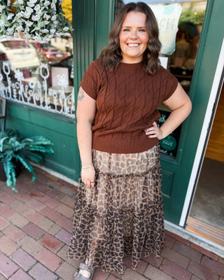 Leopard Luxe Tulle Midi Skirt - The Southern Loft