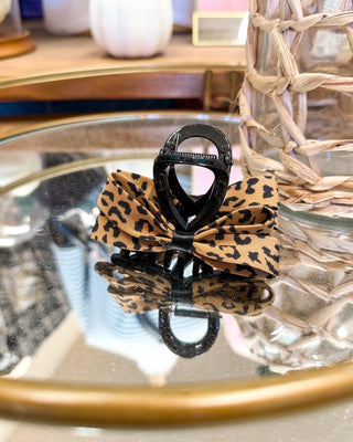 Leopard Print Bow Claw Clip - The Southern Loft