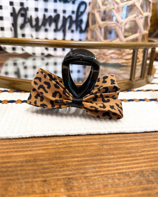 Leopard Print Bow Claw Clip - The Southern Loft
