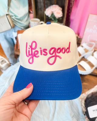 Life is Good Embroidered Canvas Hat - The Southern Loft