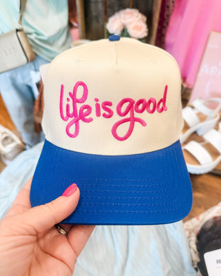 Life is Good Embroidered Canvas Hat - The Southern Loft