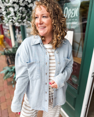 Light Layers Casual Washed Summer Shacket - The Southern Loft