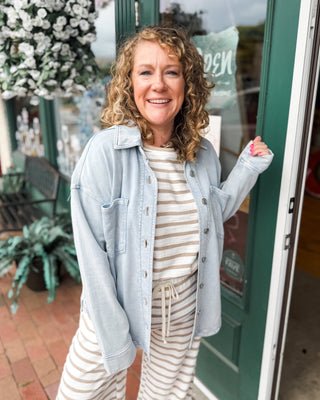 Light Layers Casual Washed Summer Shacket - The Southern Loft