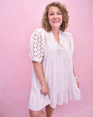 Love Line Crochet Sleeve Dress - The Southern Loft
