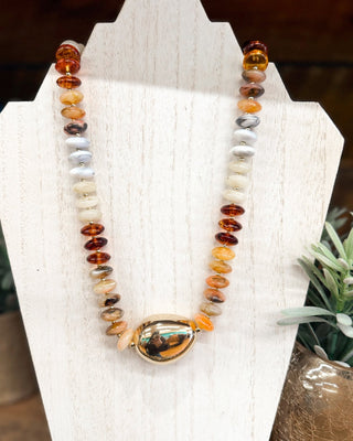 Marbled Moments Stone Disk & CCB Necklace - The Southern Loft