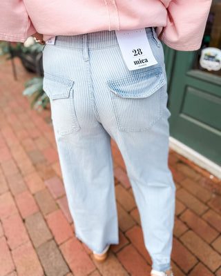 Mica High Rise Striped Cropped Jeans - The Southern Loft