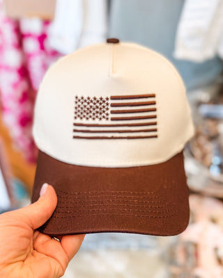 Neutral American Flag Trucker Hat - The Southern Loft