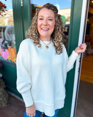 Perfectly Undone Exposed Seam Slouchy Pullover Sweater - The Southern Loft