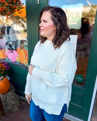 Perfectly Undone Exposed Seam Slouchy Pullover Sweater - The Southern Loft
