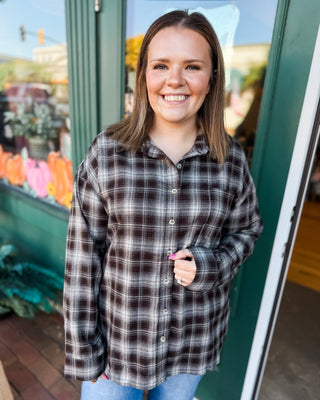 Plaid About Fall Collared Button Down Top - The Southern Loft