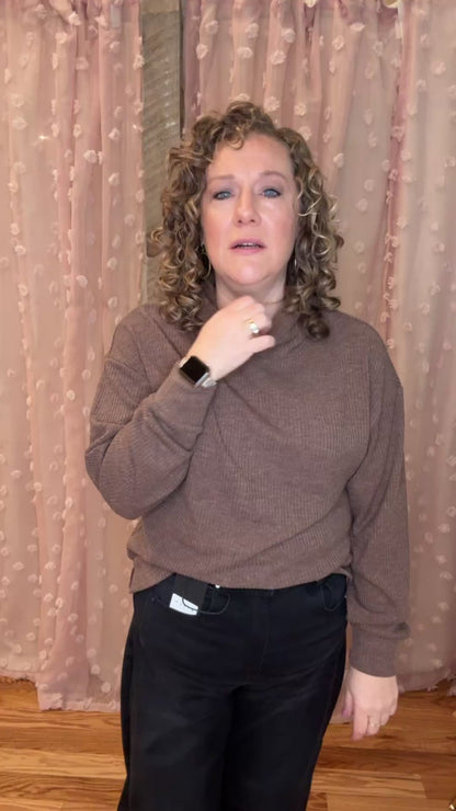 Flight Plans Ribbed Hoodie Pullover