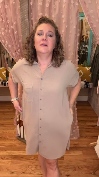 Poetry & Lattes Button Down Dress