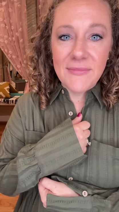 Uptown Poise Pleated Shirt Dress