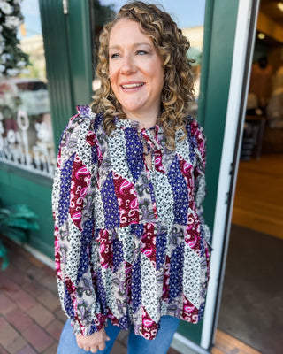 Small Town Social Mixed Paisley Print Top - The Southern Loft