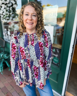 Small Town Social Mixed Paisley Print Top - The Southern Loft