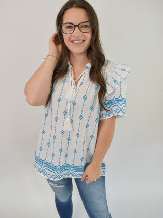 Stand Out Embroidery Top - The Southern Loft
