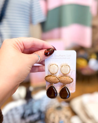 Stone & Structure Linear Stone Drop Earrings - The Southern Loft