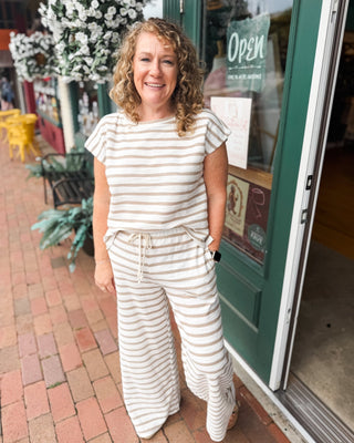 Summer Casual Striped Drawstring Lounge Pants - The Southern Loft