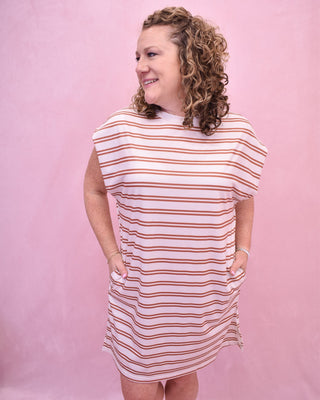Sun - Stripe Pocket Casual Mini Dress - The Southern Loft