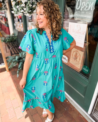 Sweet Meadow Floral Embroidered Tiered Midi Dress - The Southern Loft