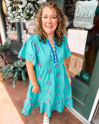Sweet Meadow Floral Embroidered Tiered Midi Dress - The Southern Loft