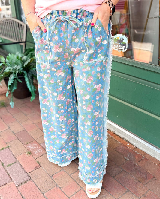 Sweet Summer Blooms Wide Leg Denim - The Southern Loft