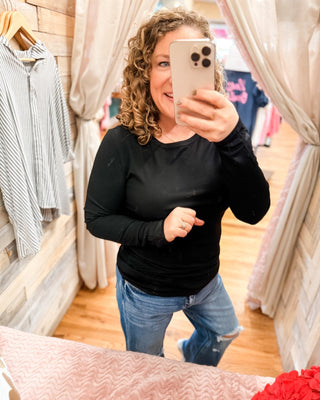 Take The Time Slim Rib Knit Top - The Southern Loft