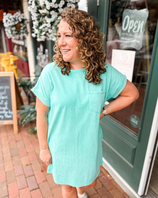 The Essential Pocket Washed Cotton T-Shirt Dress - The Southern Loft