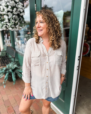 The Everyday Casual Striped Collared Summer Shirt - The Southern Loft