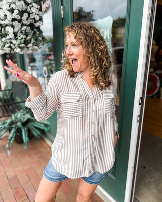 The Everyday Casual Striped Collared Summer Shirt - The Southern Loft