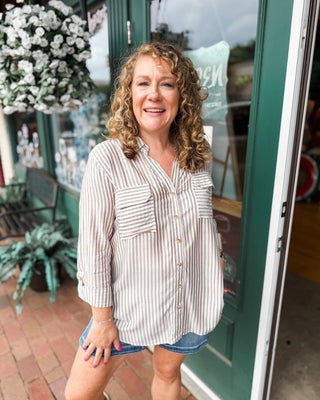 The Everyday Casual Striped Collared Summer Shirt - The Southern Loft