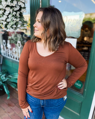 The First Chill V-Neck Long Sleeve Top - The Southern Loft