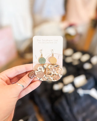 The Zoey Double Round Drop Earrings - The Southern Loft