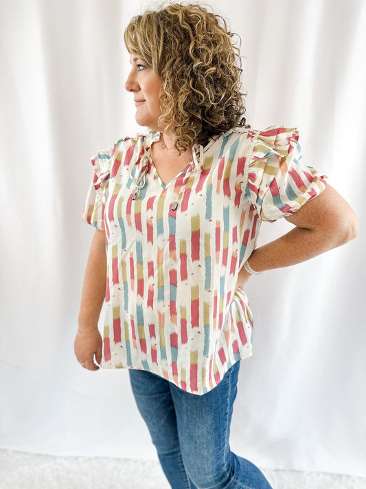 Trend Setter Ruffle Sleeve Top - The Southern Loft