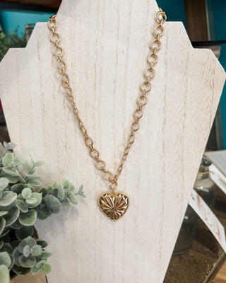 Twisted Heart Hoop Link Necklace - The Southern Loft