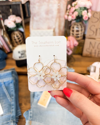 Twisted Metal Flower Shaped Earrings - The Southern Loft
