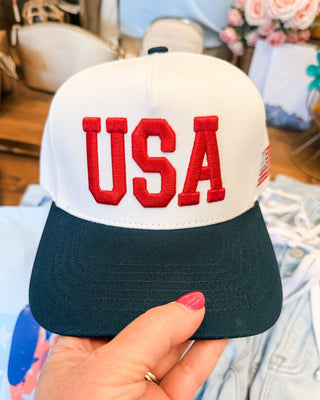 USA Embroidered Snap Back Canvas Hat - The Southern Loft