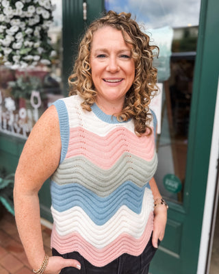 Wavy Days Multi Color Sweater Knit Tank - The Southern Loft