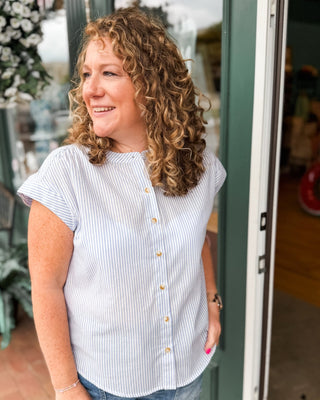 Weekend Favorite Casual Striped Button Down Top - The Southern Loft