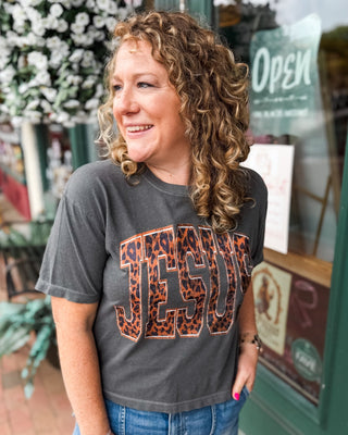 Wild for Jesus Leopard Graphic Crop Tee - The Southern Loft